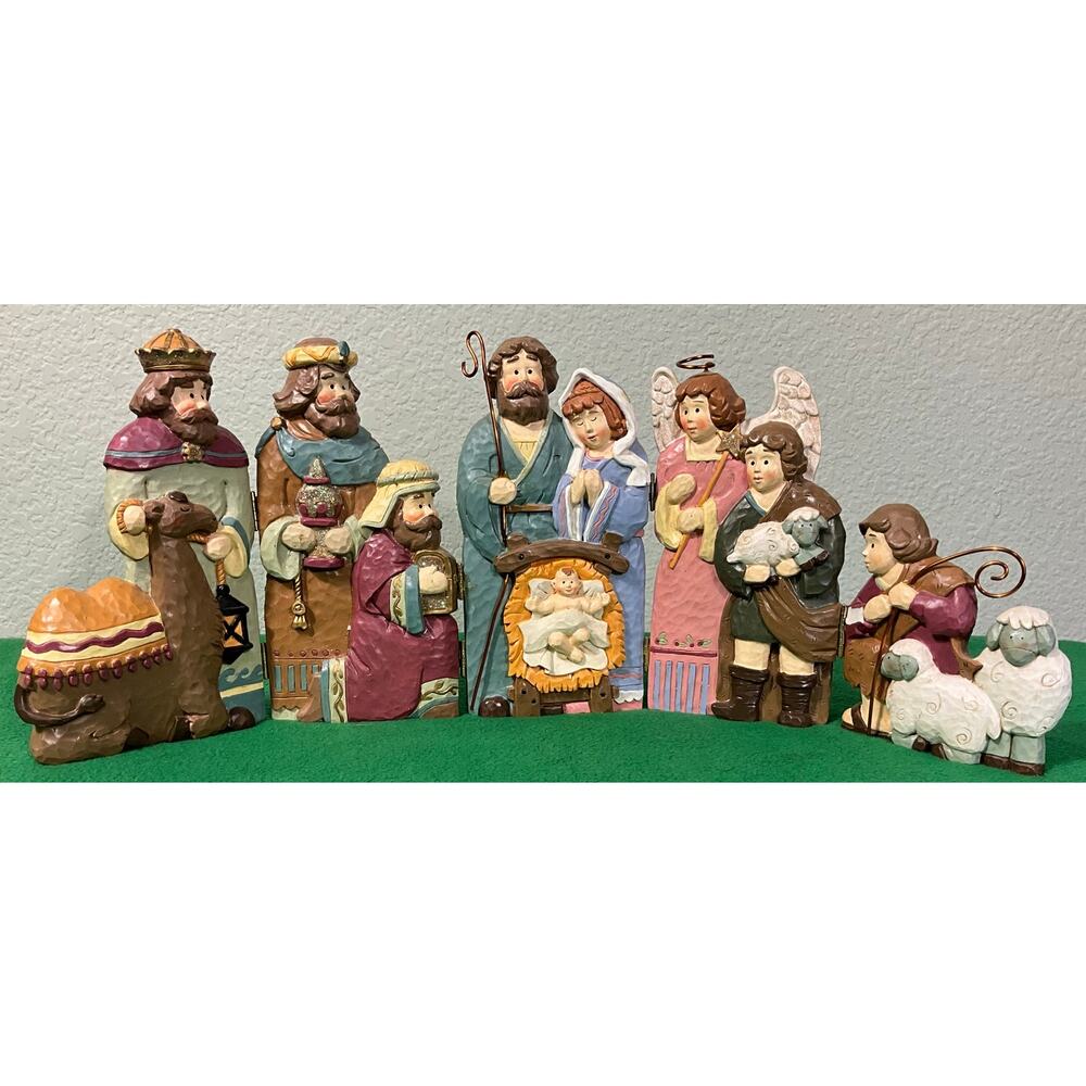 New in Box Hinged Nativity Scene Christmas Holiday Season Table Top Decoration